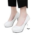 DIGJOBK Heels for Women Platform high-Heeled Shoes Women's high-Heeled Shoes Women's Party Wedding Shoes Kitten high-Heeled Shoes(Color:White,Size:10)