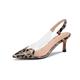 Volrina Women's Heart Clear Heeled sandals Pointed Toe Transparent Slingback Heels Buckle Strap Patent Leather Pumps Party Prom Dress Shoes, Leopard, 9.5