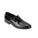 Mens Suede & Shiny Patent Leather Line Slip on Loafers Casual MOD Driving Shoes [Black Patent,UK 8 EU 42]