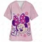 Women Nursing Clothing Disney Minnie Mickey Print Nursing Scrubs T-Shirt Tops Casual Short Sleeve