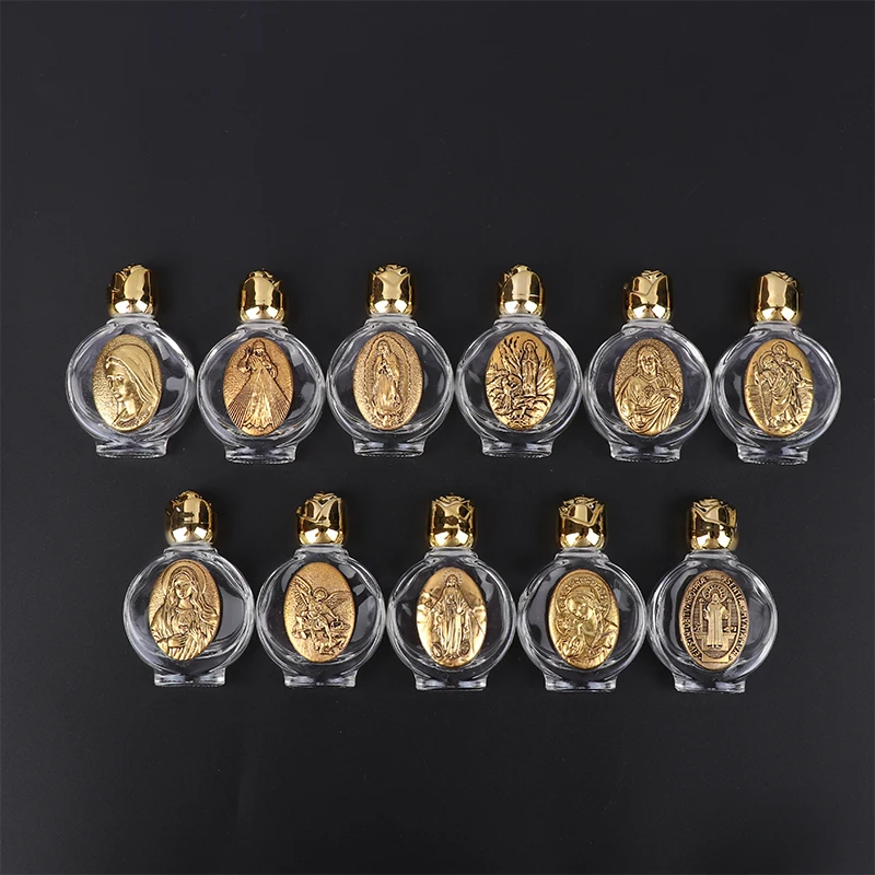 1pc Heiliges Wasser Jesus Flasche Religiöse Kreuz Flasche Christian Skulptur Flasche Heiliges Wasser Flasche Leere Nachfüllbare Glas Flasche