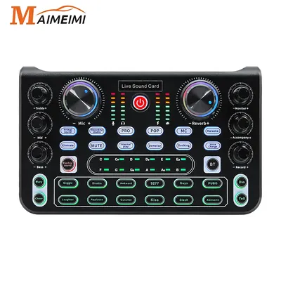 Live Soundkarte Professionelle Soundkarten Voice Changer Audio Mixer Für Telefon Karaoke Broadcast KTV Singen Live Sound Mixer X60
