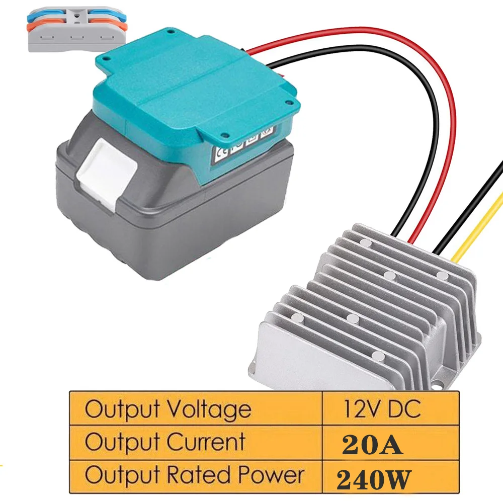 DC 18V zu DC 12V 20A 240W Step Down Converter Adapter Für Makita 18V Li-Ion Batterie DIY Automatische Buck Boost Spannung Regler Image