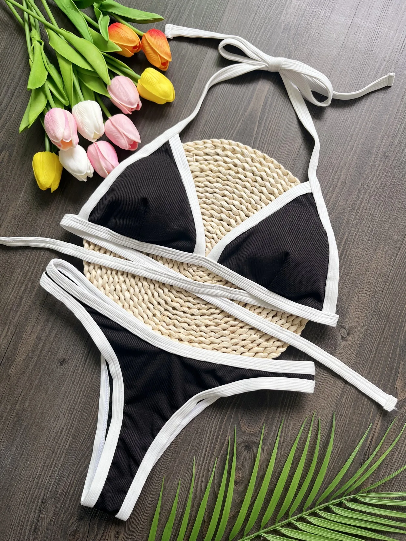 RUOTONSEPT Sexy Solide Bikinis Set 2024 Neue frauen Badeanzug Zwei-stück Dreieck Tanga Bademode Badeanzug Brasilianische Biquinis Image