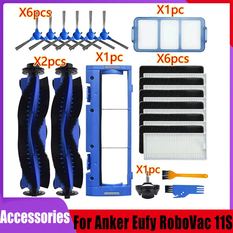 Für anker eufy robovac 11s plus 15c 25c 30c 35c 12 15t roboter staubsauger walze seiten bürste primär hepa filter zubehör Image