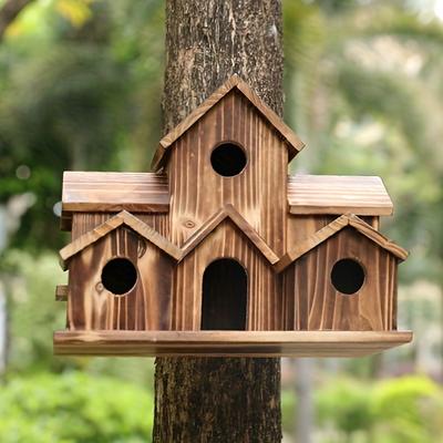 Wooden Bird Nest Creative Pastoral Outdoor Parrot ...
