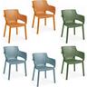Keter - Set 6 Sedie da Giardino 61x54x79h cm Elisa Chair Verde Arancio e Azzurro