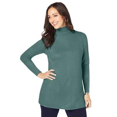 Plus Size Women's Cotton Cashmere Turtleneck by Jessica London in New Sage (Size 26/28) Sweater
