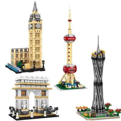 2024 City Architecture Building Blocks Big Ben London L'Arc de Triomphe Oriental Pearl TV Tower
