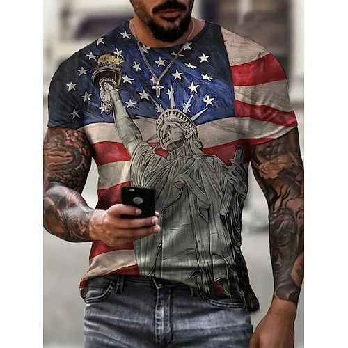 US Amerika 250 Jahr Jubiläum Veterans Day Herren Patriot Patriotic Veteran Grafik Nationalflagge T-Shirt Patriotische Shirts Kurzarm T-Shirt 3D Druck Crew Neck Shirt Vintage Fashion Designer Image
