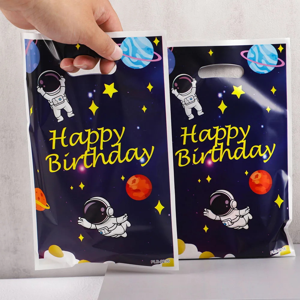 20 Stücke Cartoon Weltraum Astronaut Thema Party Geschenk Verpackung Tasche Süßigkeiten Kuchen Beutel Tasche für Kinder Alles Gute Zum Geburtstag Party gefälligkeiten Tasche Image