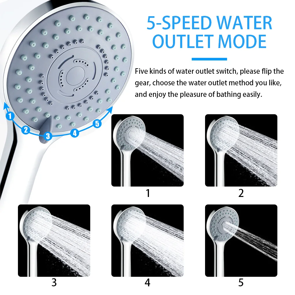 Zloog 5 Modes salle de bain pomme de douche Massage de pluie multi-fonction buse de pulvérisation de bain à main pomme de douche accessoires de salle de bain