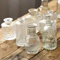Vase en verre transparent pour plantes hydroponiques rétro vase à fleurs INS ornements de bureau
