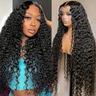 26inch Water Wave Lace Front Wigs Human Hair For Women 150% Density 13x4 Hd Lace Frontal Wigs Human Hair Brazilian Wet And Wavy Wigs Human Hair Pre Plucked Glueless Curly Lace Front Wig Human Hair
