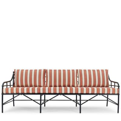 Outdoor Sofa AMALFI - Outdoor 3-Sitzer Sofa, Streifen & Metall in Schwarz, B220