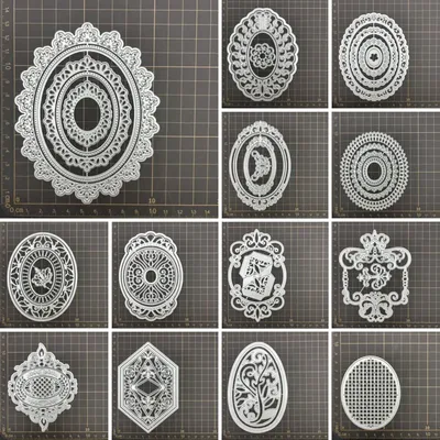 13 kinds oval lace frame Metal Cutting Dies Stencils For DIY Scrapbooking Decorative Embossing