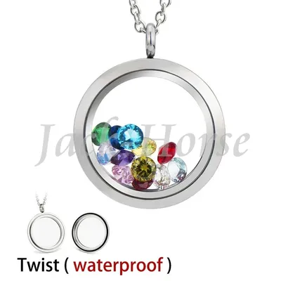 Water Proof 316L Stainless Steel 20mm 25mm 30mm glass memory floating locket living locket
