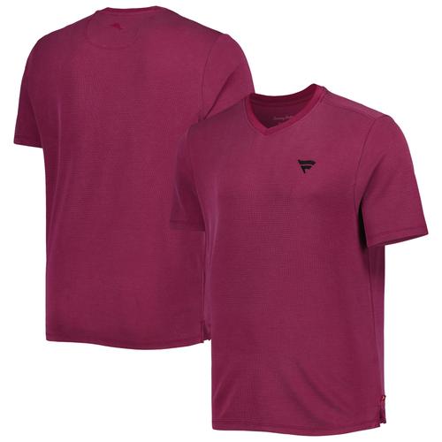 Herren Tommy Bahama Pink Fanatics Corporate Coastal Crest IslandZone T-Shirt mit V-Ausschnitt