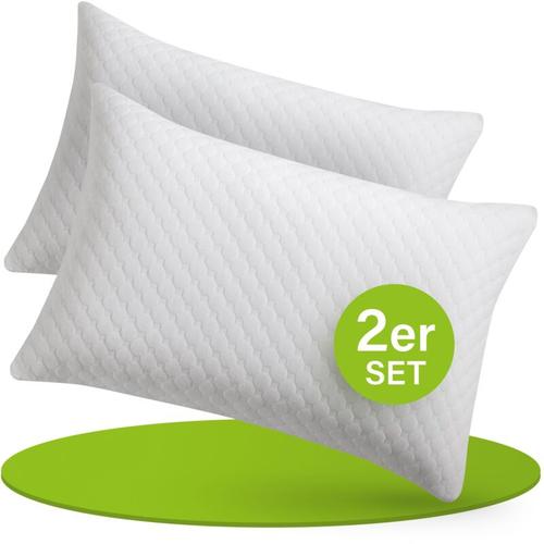 Kissen 40x60 cm für Bett - 2er Set Kopfkissen mit Memory-Foam Füllung anpassbar - Kissenfüllung