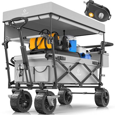 Bollerwagen faltbar GT9000 mit Dach Handwagen Transportwagen inkl. 2x 3-Punkt Gurtsystem klappbar Image