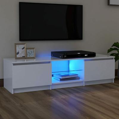 Bonnevie - TV-Schrank,TV-Möbel mit LED-Leuchten Weiß 140x40x35,5 cm vidaXL