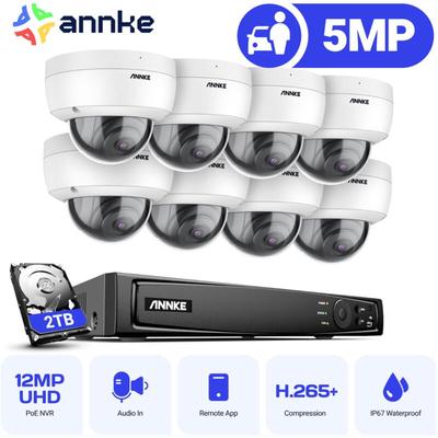 Annke - 8CH Videoüberwachungssets 4K poe nvr 8×5MP Kamera Full hd ir Nachtsicht Wasserdichte Dome Image