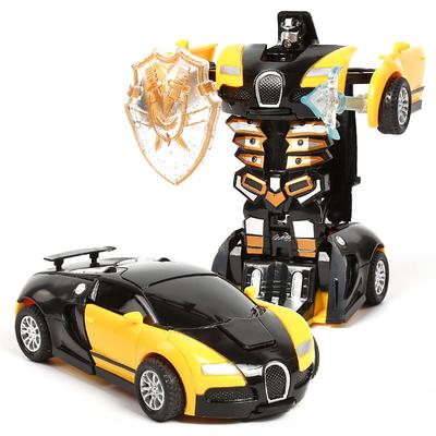 One Button Deformation Toy Car Inertial Collision Automatic Conversion Robot For Children