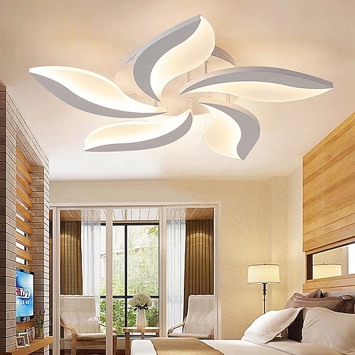 led deckenleuchte schlafzimmer licht app steuerung mit stufenlos dimmen acryl deckenplatte lampe einzigartiges minimalistisches wohnzimmer ac220v ac110v blumendesign Image