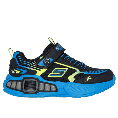 Skechers Boy's S-Lights: Light Storm 3.0 Sneaker | Size 13.0 | Black/Lime | Synthetic/Textile
