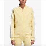 Adidas Jackets & Coats | Adidas Adicolor Superstar Three-Stripe Track Jacket Size Extra Small | Color: White/Yellow | Size: Xs