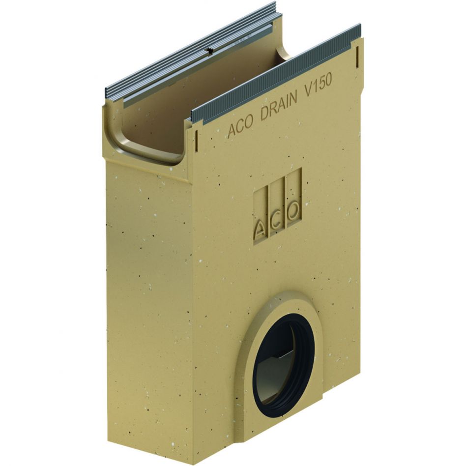 ACO Drain Multiline Seal in V150 Einlaufkasten für Flachrinne mit Rohranschluss, Edelstahl Image