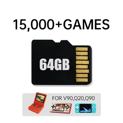 For Powkiddy Q90 V90 Q20 MINI 64GB System Card Pre-loaded With 15,000 Games