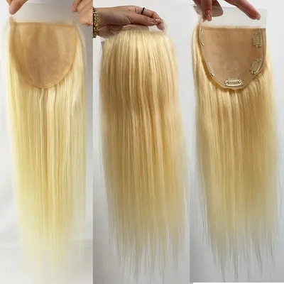 Silk Top Lace Closure #613 Blonde Silicone Skin Base Human Hair Lace Closure with Baby Hair Clip In