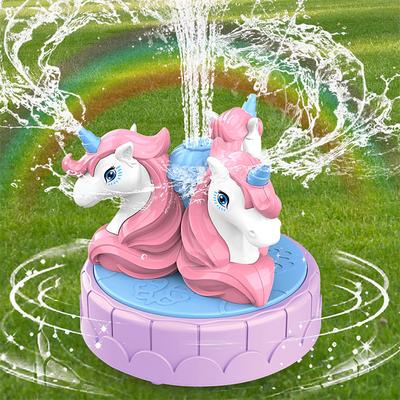 Unicorn Sprinkler for Kids Outdoor Toys for Toddlers 2-4 3-5 With Roating Spray Attaches to Garden Hose Summer Outside Activities Backyard Game Splashing Fun Toys for 5 6 7 8 Year Old Girls Boys Gift