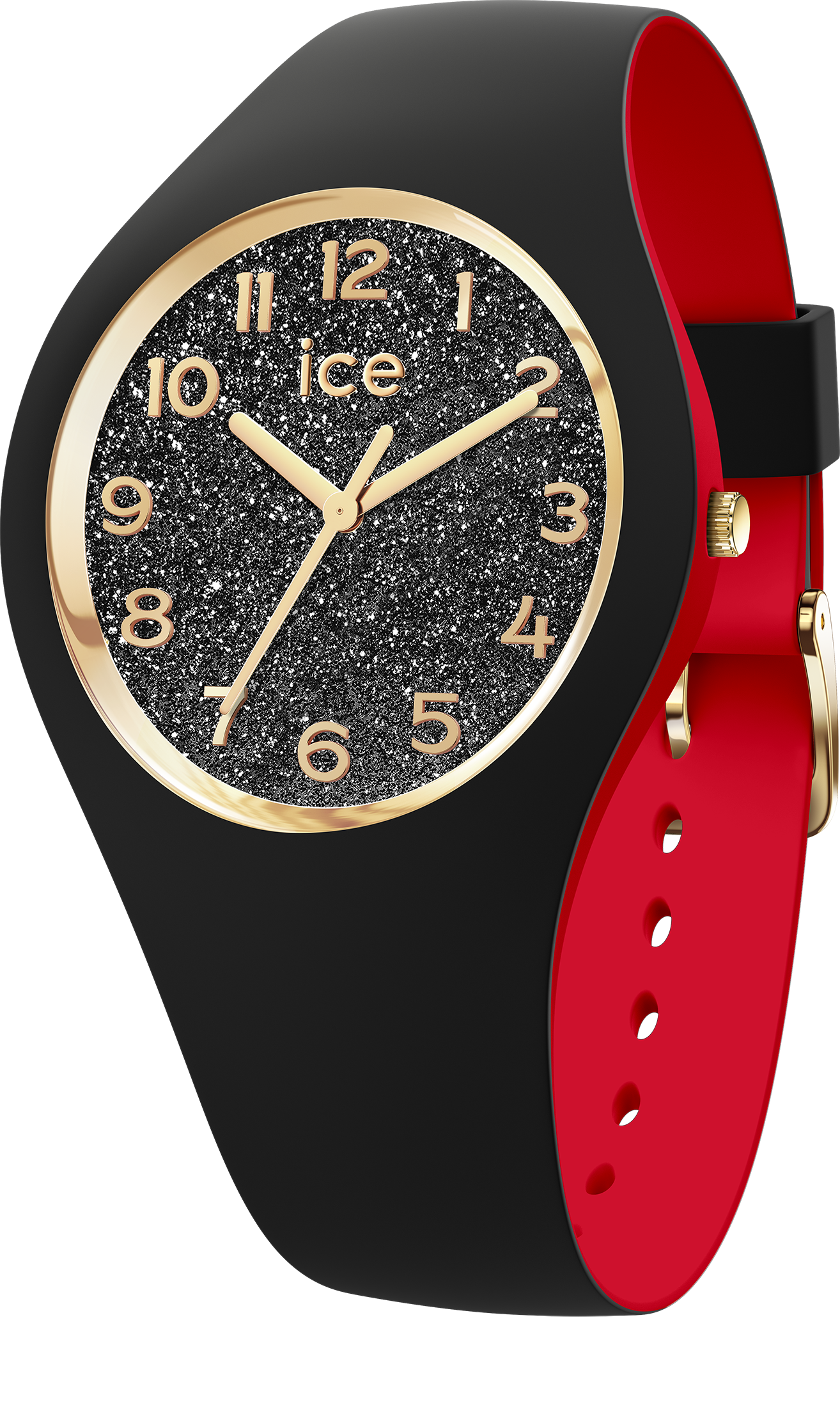 Ice-watch Ice Watch Ice Loulou - Black Glitter Chic Womens 022326 Silicone - One Size | Ice-watch Sale | Discount Designer Brands