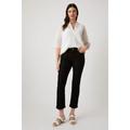 Wallis Womens Scarlet Roll Up Jeans - Black Cotton - Size 8 Regular | Wallis Sale | Discount Designer Brands
