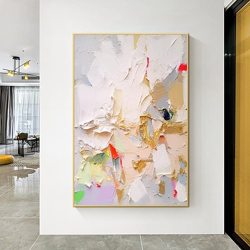 Handgemaltes, farbenfrohes, abstraktes Ölgemälde mit dicker Textur, Wandkunst, moderne Wandkunst, handgemaltes Ölgemälde auf Leinwand, Dekoration für Zuhause, Zimmer, fertig zum Aufhängen oder auf Image