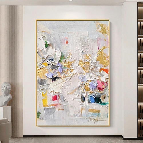 Handgemaltes, farbenfrohes, abstraktes Ölgemälde mit dicker Textur, Wandkunst, moderne Wandkunst, handgemaltes Ölgemälde auf Leinwand, Dekoration für Zuhause, Zimmer, fertig zum Aufhängen oder auf Image