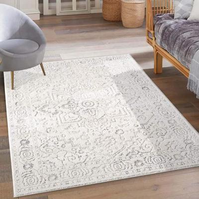 Teppich CARPET CITY "LOUNGE 0638", beige (creme), B:200cm H:15mm L:290cm, Obermaterial: 100% Polyester, Teppiche, Kurzflor-Teppich Modern, Hoch-Tief-Struktur, Wohnzimmer, Schlafzimmer Image
