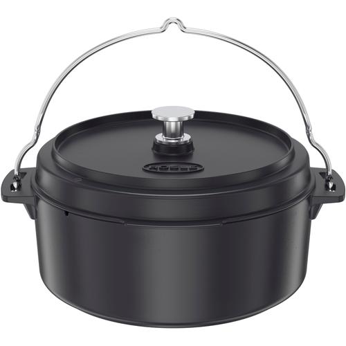 Grilltopf RÖSLE ""Dutch-Oven Vario"" Töpfe Gr. + Höhe 19cm, schwarz Ø 35 cm, 8,5 l