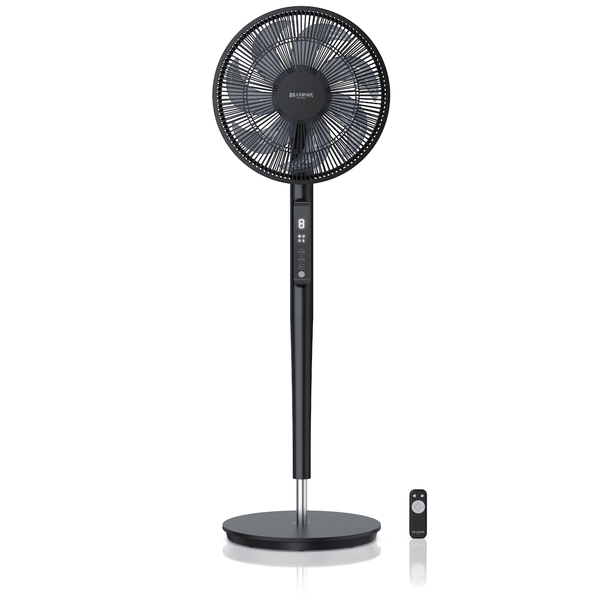 Brandson Standventilator mit DC-Motor, Ventilator mit Fernbedienung, sehr leise, energiesparend, 60°, 90° und 120° Oszillation, Timer Image