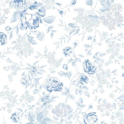 Shabby Chic by Rachel Ashwell Romantic Rose Blue Wallpaper