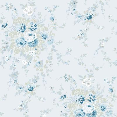 Shabby Chic by Rachel Ashwell Garden Floral Soft Blue Wallpaper