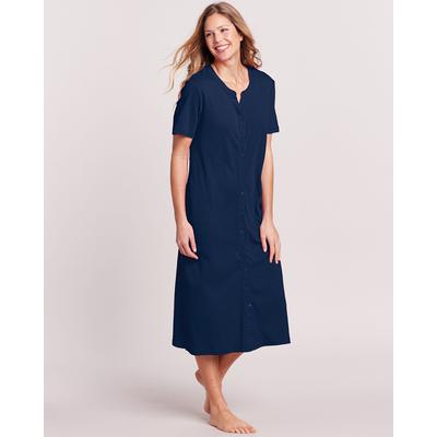 Appleseeds Women's Essential Knit Robe - Blue - M - Misses