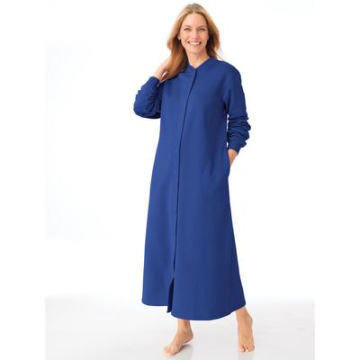 Appleseeds Women's Better-Than-Basic Fleece Snap Front Robe - Blue - XLG - Womens