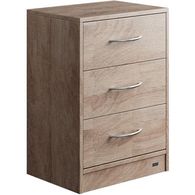 Casaria - Nachttisch Eloise 3 Schubladen Kabelführung Wandbefestigung Boxspringbett Schlafzimmer Image