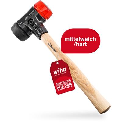 Wiha Schonhammer Safety mittelweich und hart (26613) i Gummihammer mit hochwertigem Hickory