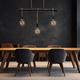 Globo - Lampe suspendue table à manger suspension lampe de salon noire moderne, lampe en bois 3