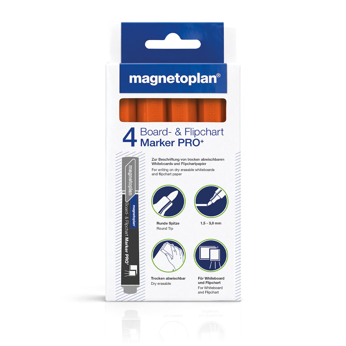 magnetoplan Boardmarker runde Spitze 4 St orange Image