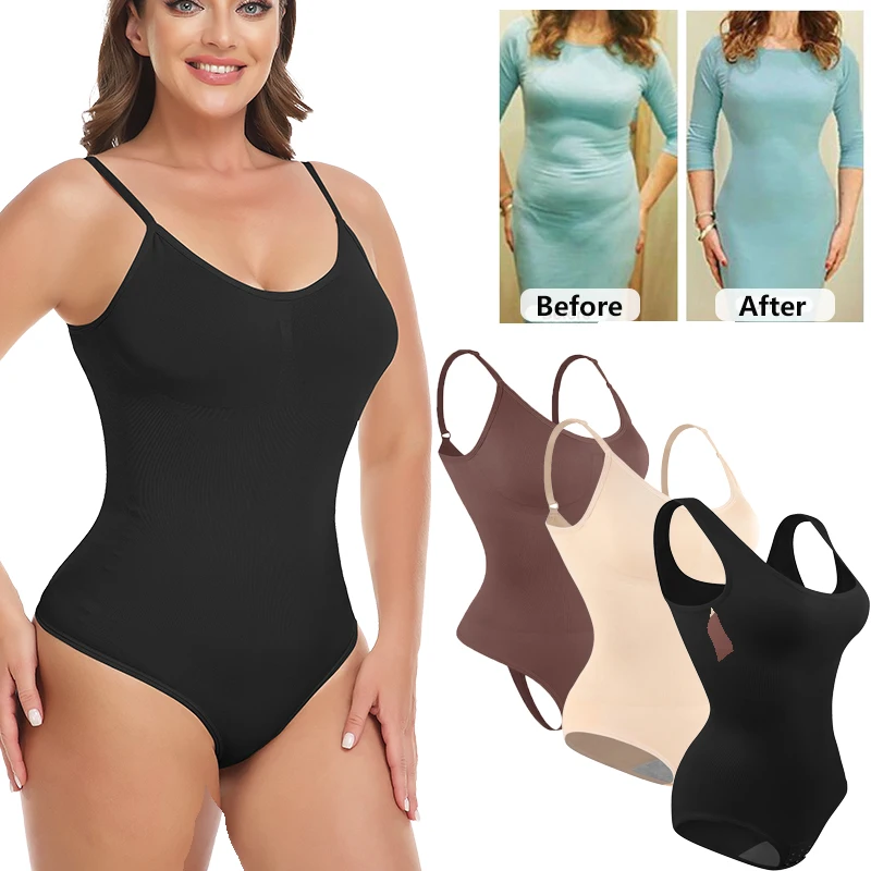 Body Frauen Shapewear Bauch-steuer Butt Heber Körper Shaper Glatte Unsichtbare Unter Kleid Abnehmen Unterwäsche Niedrigen Neck Overall Image